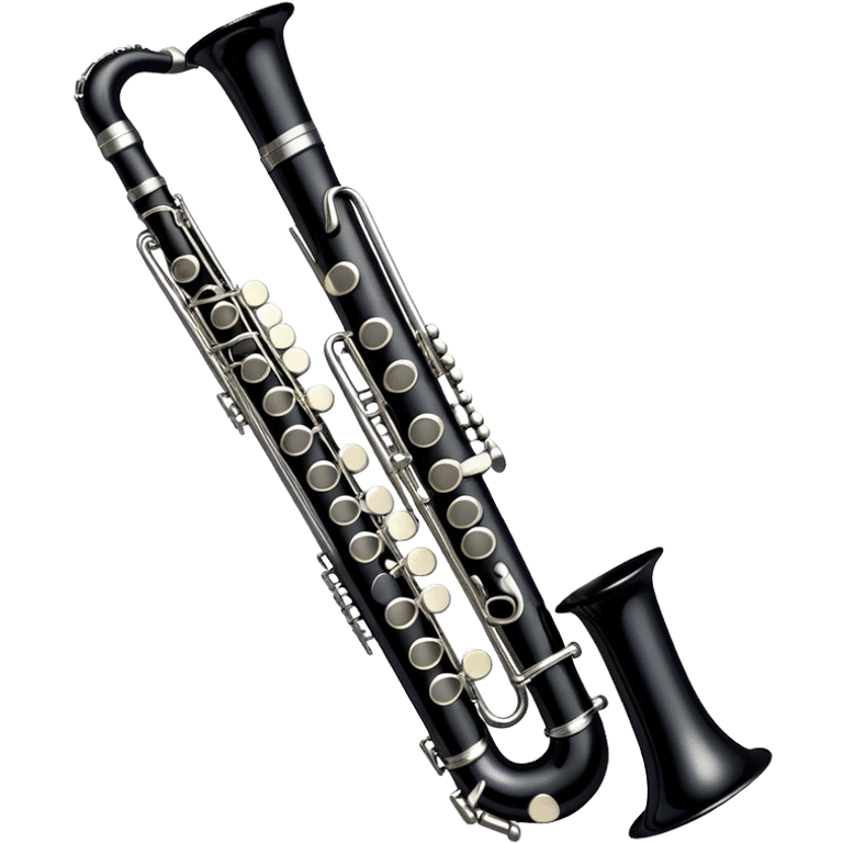 Cinematic Realistic Clarinet, deep black body with gleaming silver keys, rich warm lighting catching every intricate detail, slightly worn mouthpiece adding authenticity, glowing with a timeless and sophisticated presence. emoji