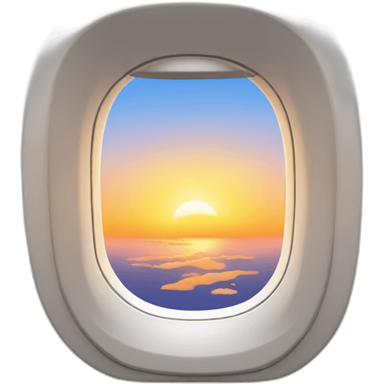 plane window with sunset emoji