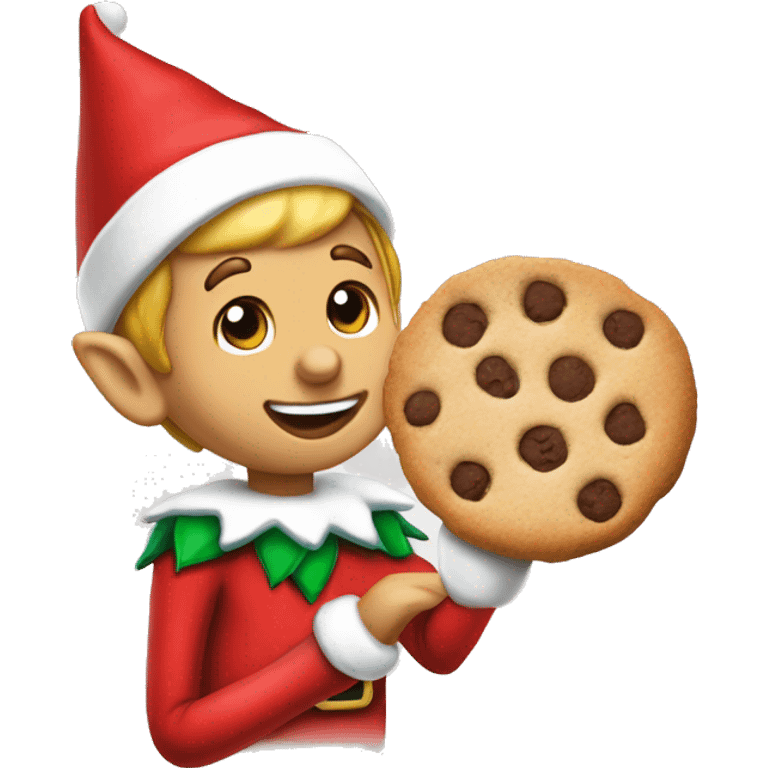 Elf on the shelf eating a cookie’ emoji