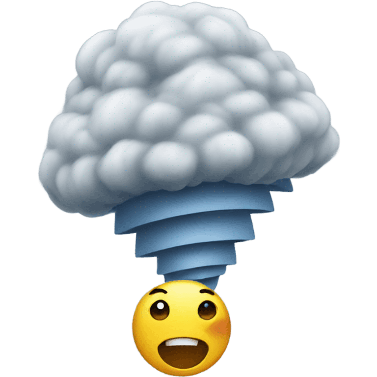 Tornado with a face emoji