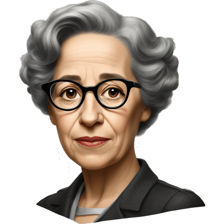 portrait of hannah arendt, young emoji