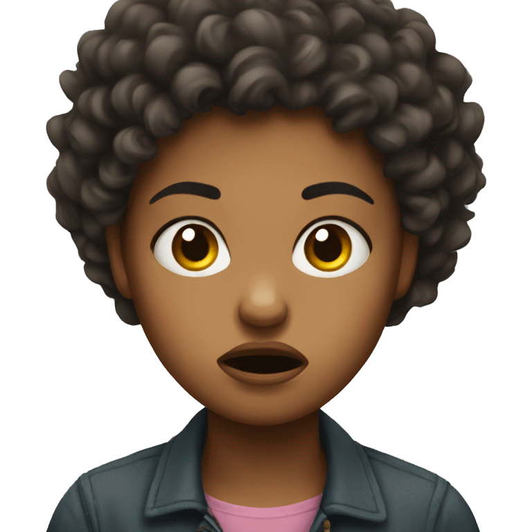 Angry curly girl  emoji