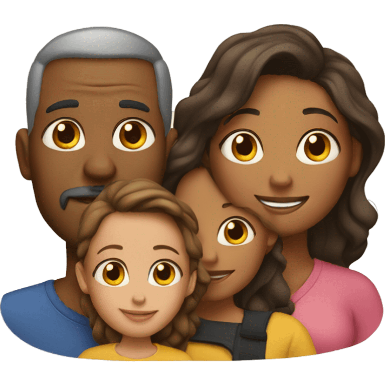 Father. Mother. 3 daughters emoji