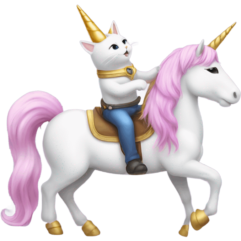 Cat riding a unicorn  emoji