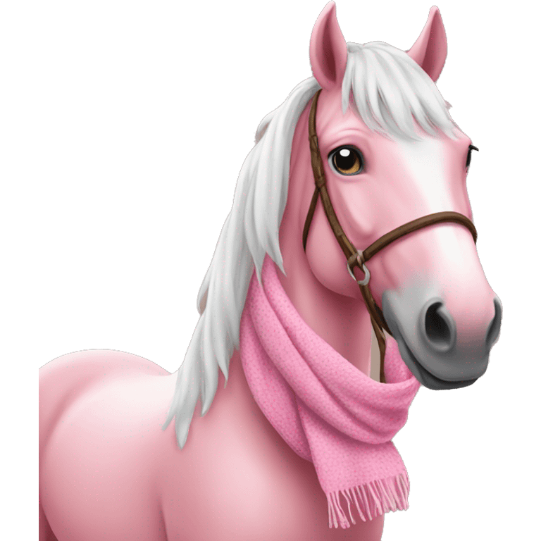 Pink horse wearing a scarf  emoji