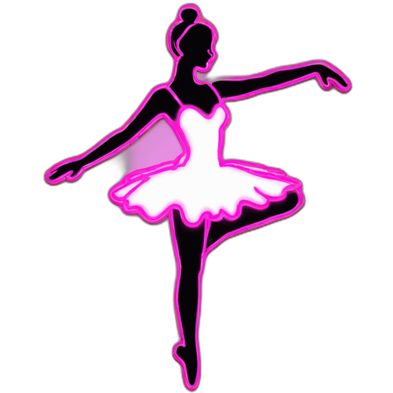 Sexy silhouette ballerina neon sign emoji