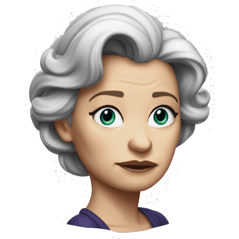 photorealistic Ursula von der Leyenl sad emoji