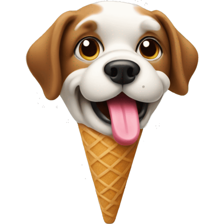 Dog eating ice cream emoji