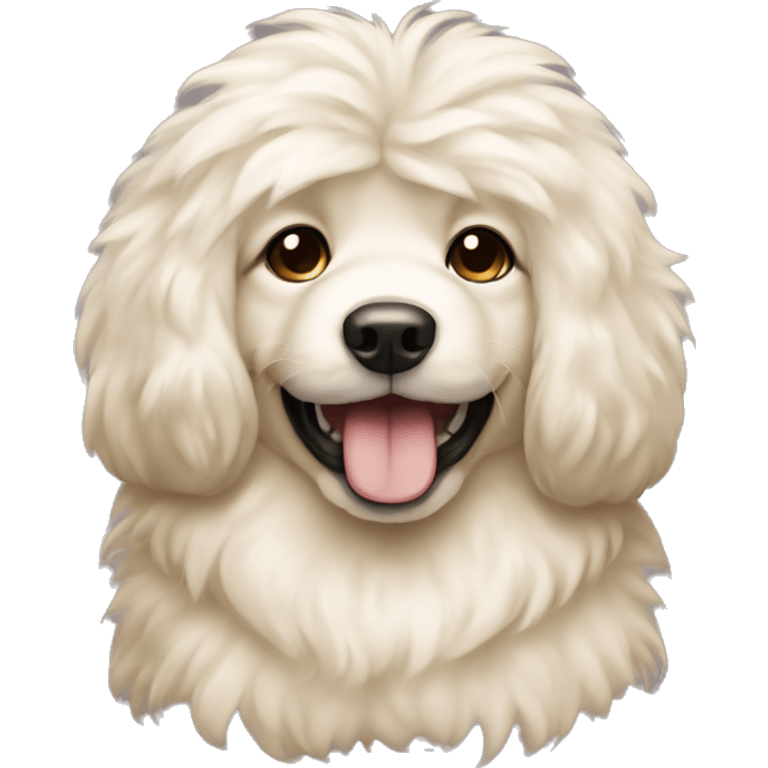 Fluffy dog cream colour  emoji