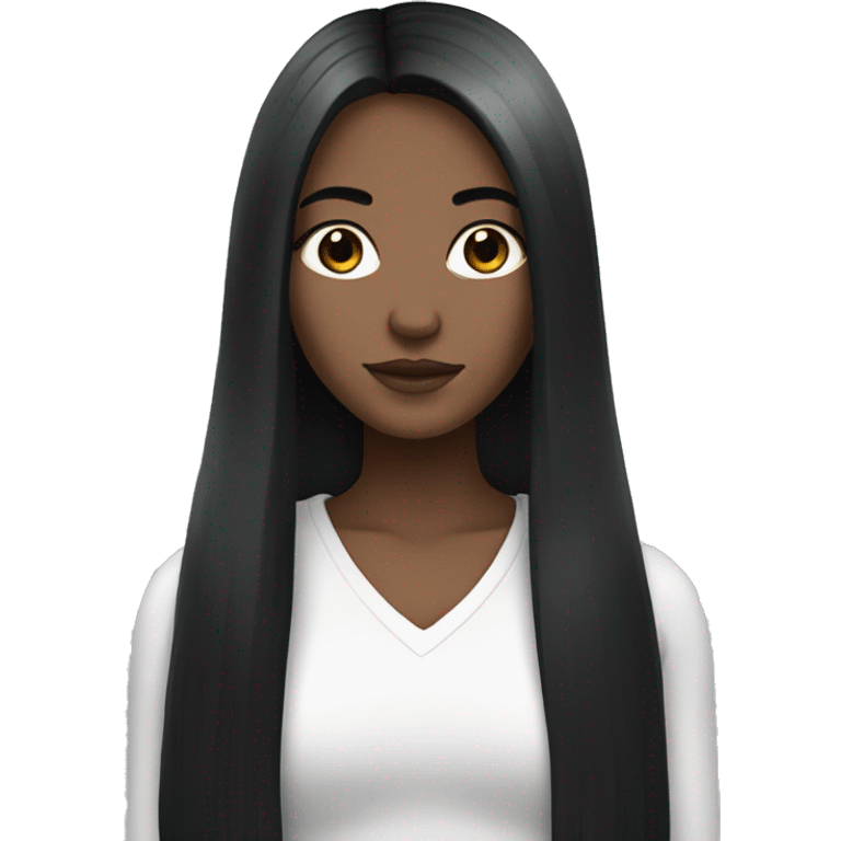 Gorgeous white , black haired girl with straight long hair  emoji