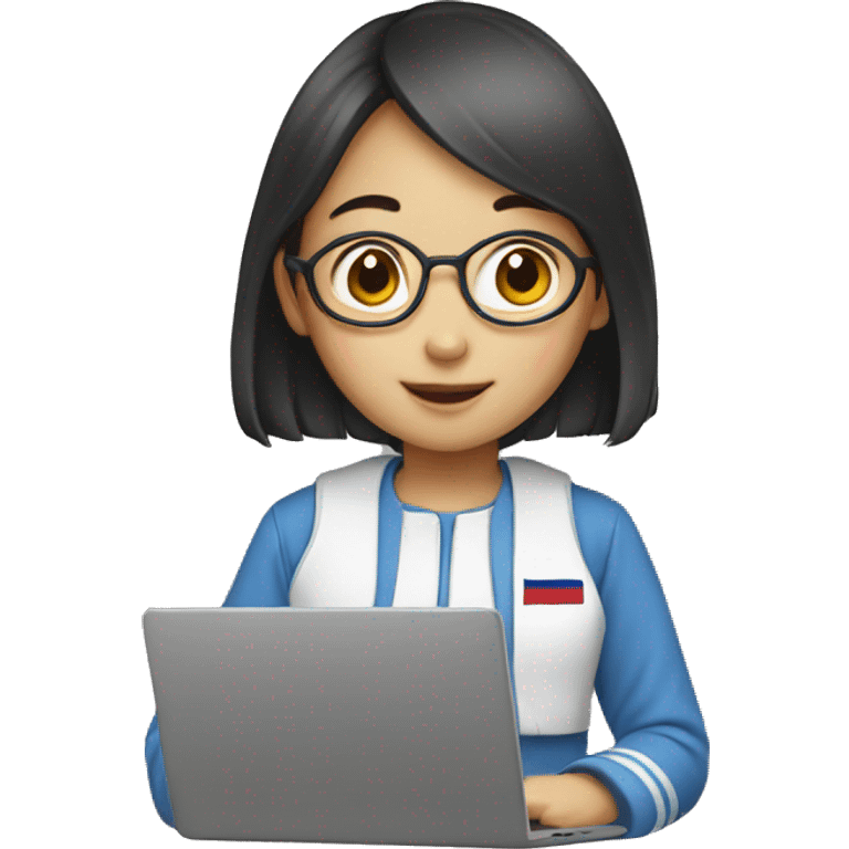 Korean girl with laptop emoji