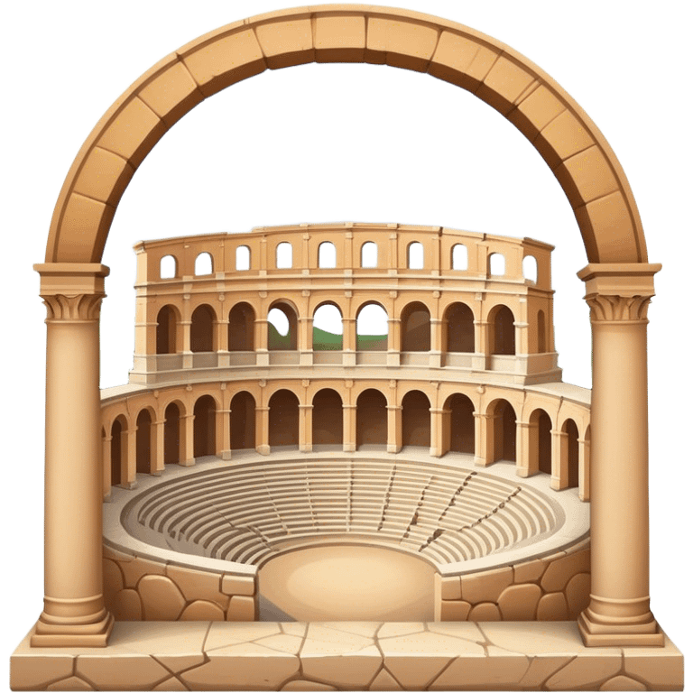 Pula Arena Landmark Emoji – Depicting the Roman amphitheater with its large stone arches. emoji