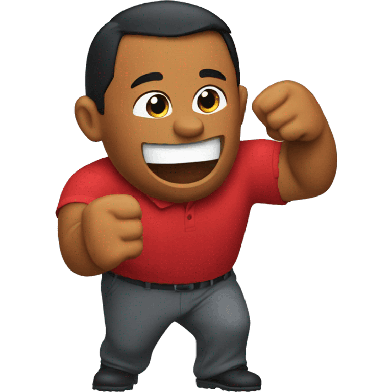 Tiger woods fist pump wearing red shirt emoji