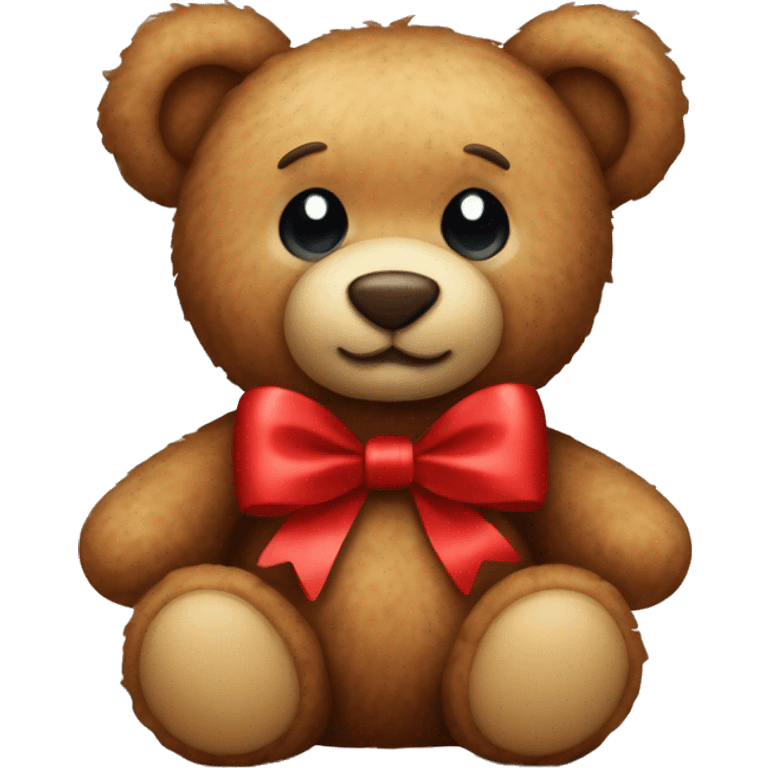 teddy bear wearing red bow emoji