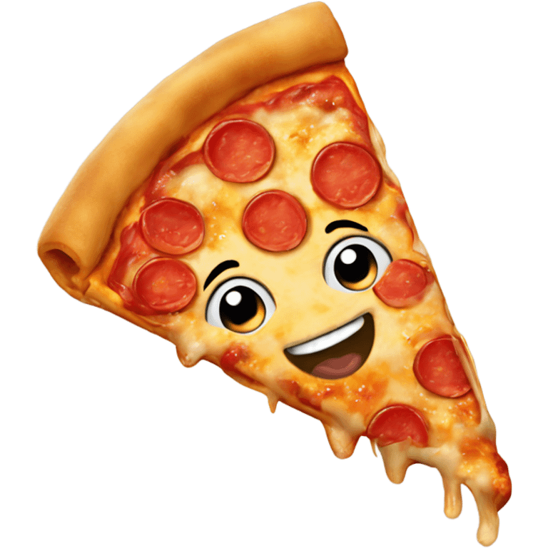 Happy pizza emoji