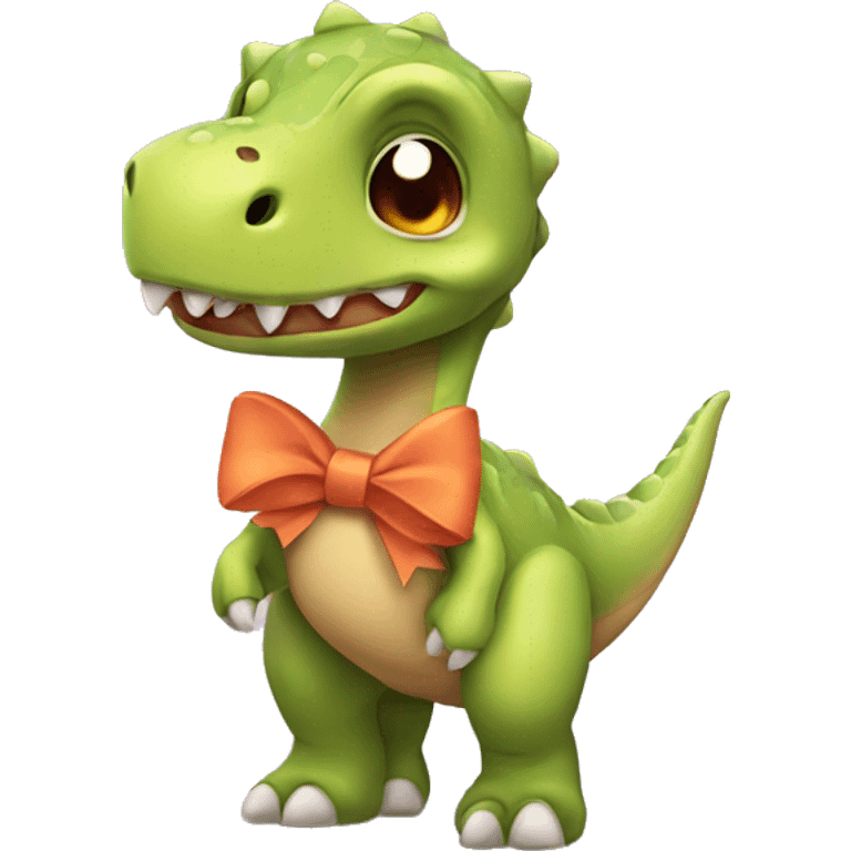 Cute Dinosaur with bows  emoji