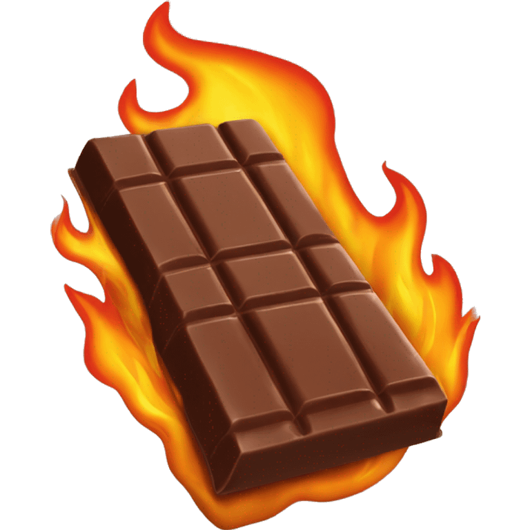 chocolate bar with fire emoji