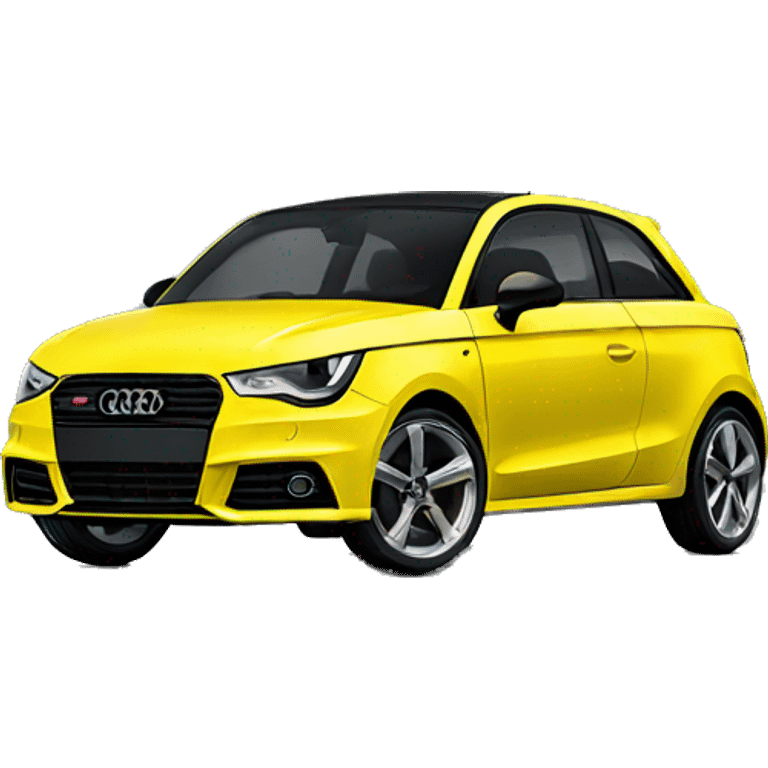 Yellow Audi a1 with a black top emoji