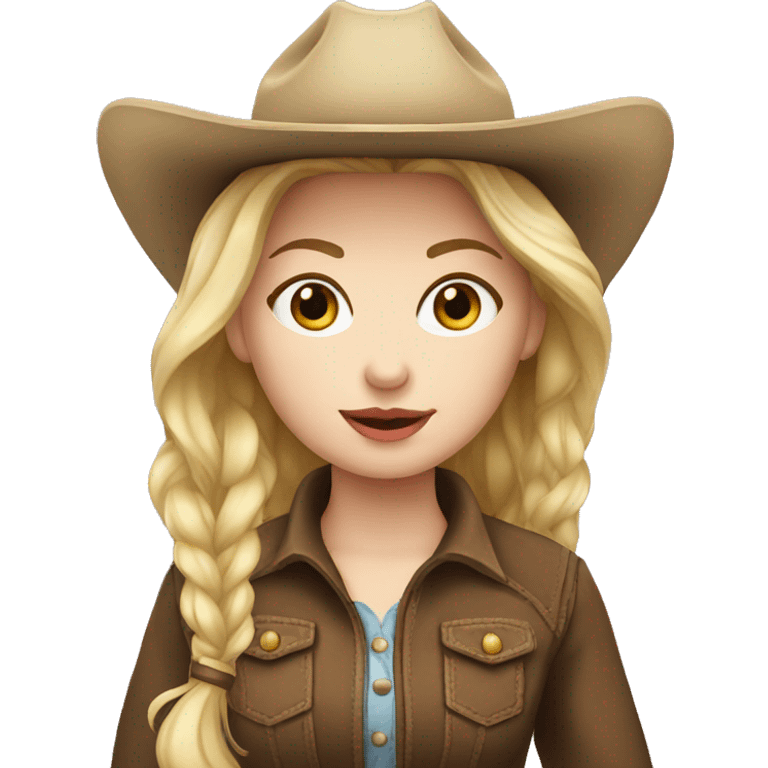 Cowgirl, pale skin emoji