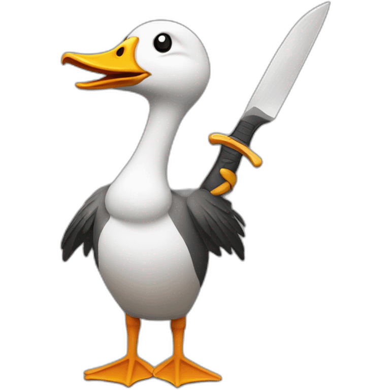 goose holding jungleknife emoji