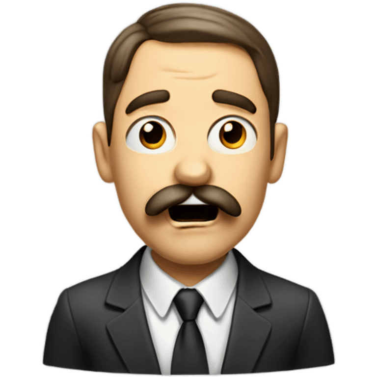 Little funny man with nice mustache yelling emoji