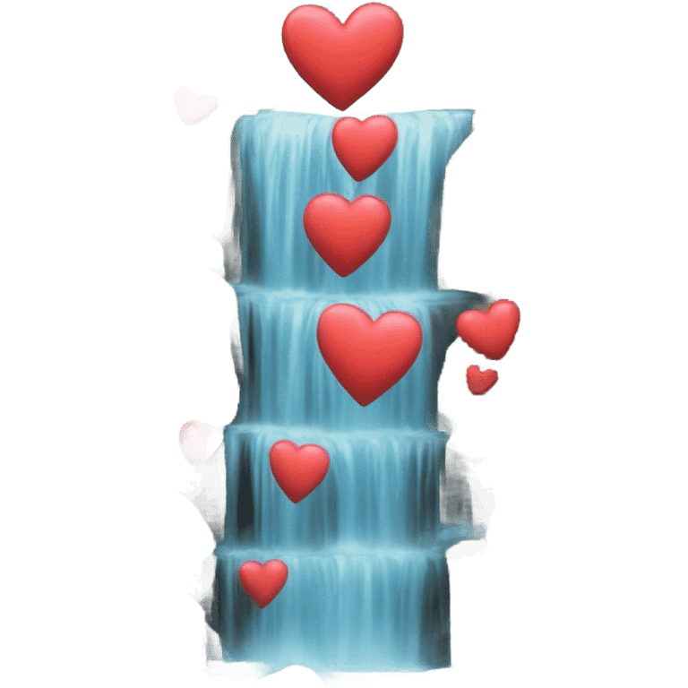 A waterfall but instead of water it’s a bunch of hearts  emoji