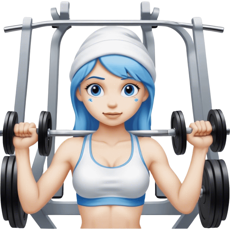 Smurfette in the gym emoji