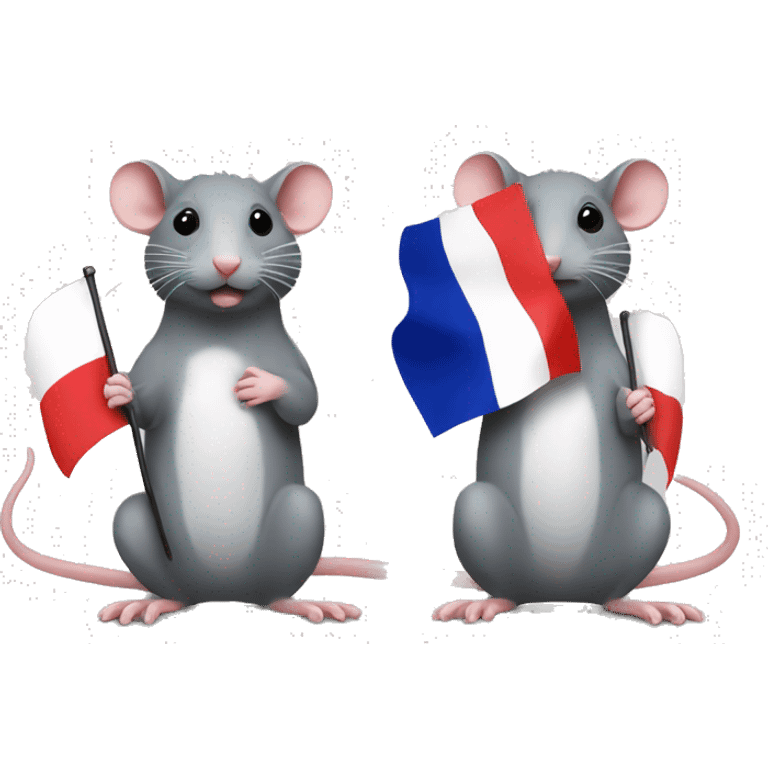 rat with french flag and rat with english flag emoji