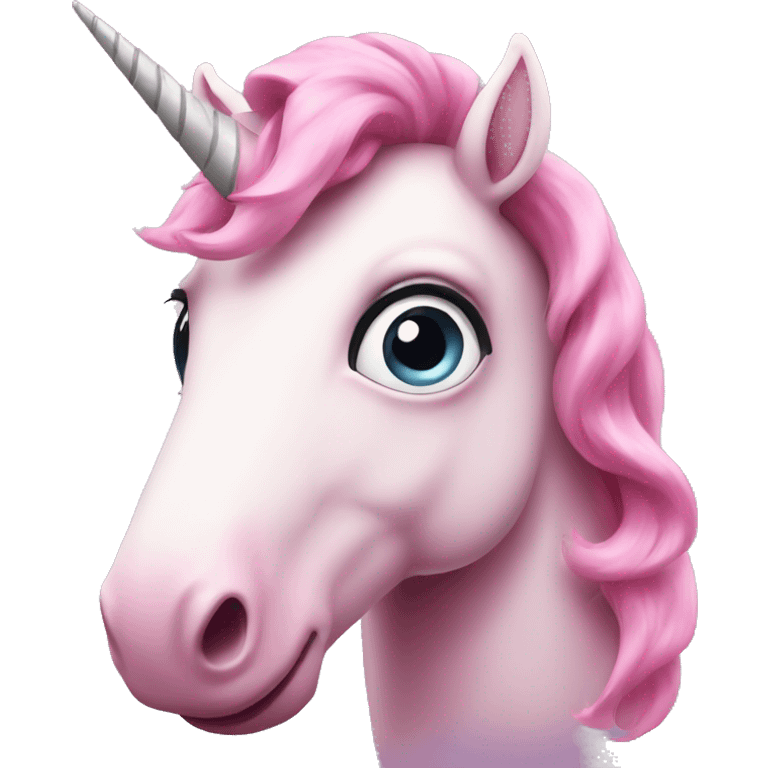 pink unicorn with big eyes emoji