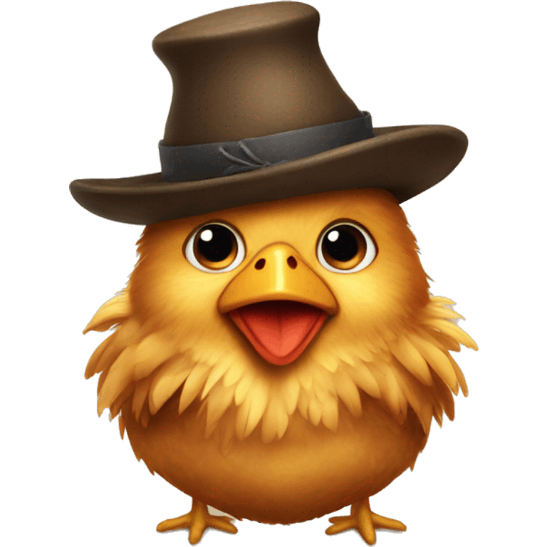 chicken with a hat emoji