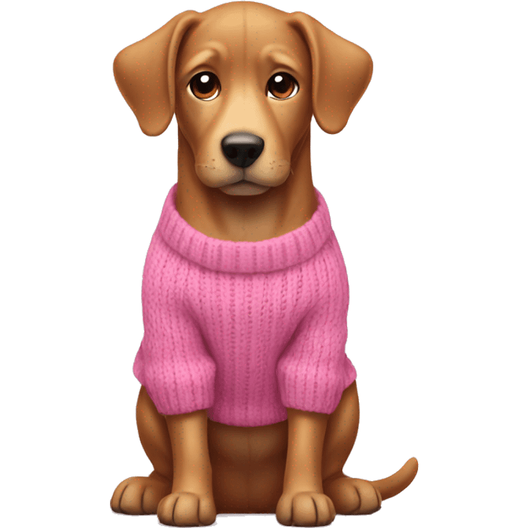 A dog with a pink sweater  emoji