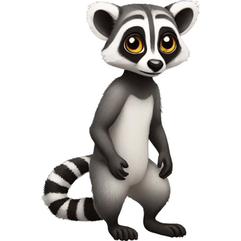 Lemur-Raccoon-hybrid full body emoji