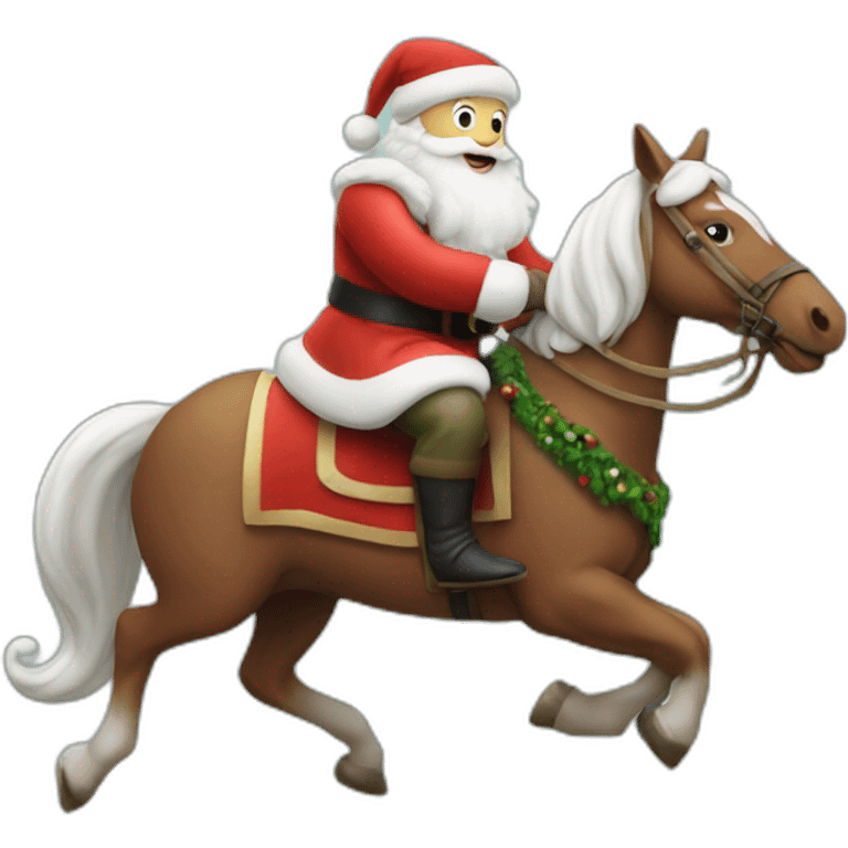 father christmas riding a horse emoji