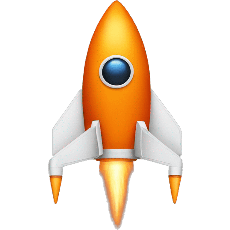 Orange rocketship on computer emoji