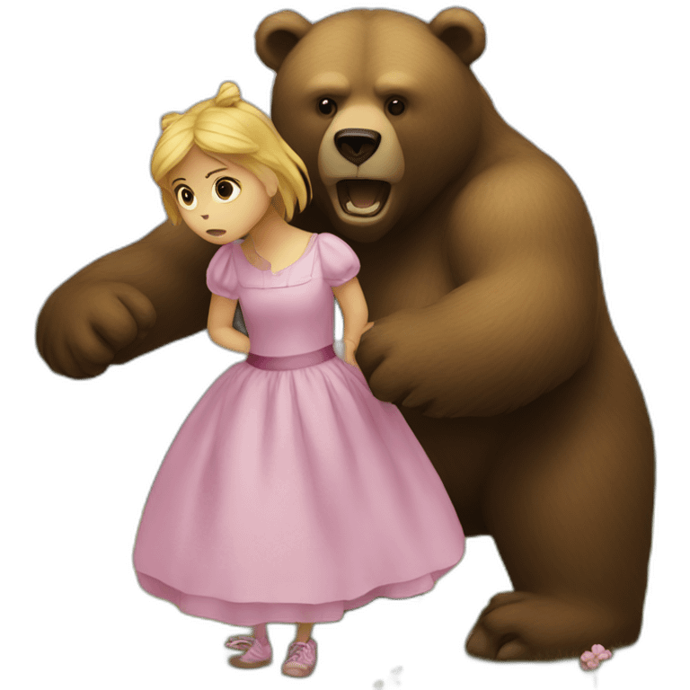 big bear threatening small girl emoji