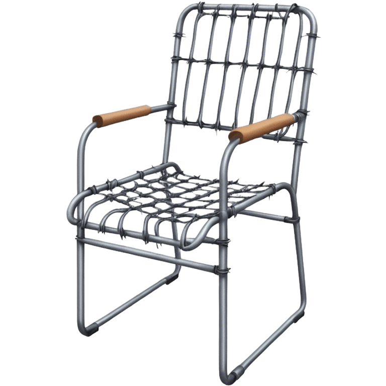 Steel chair wrapped in barbed wire emoji