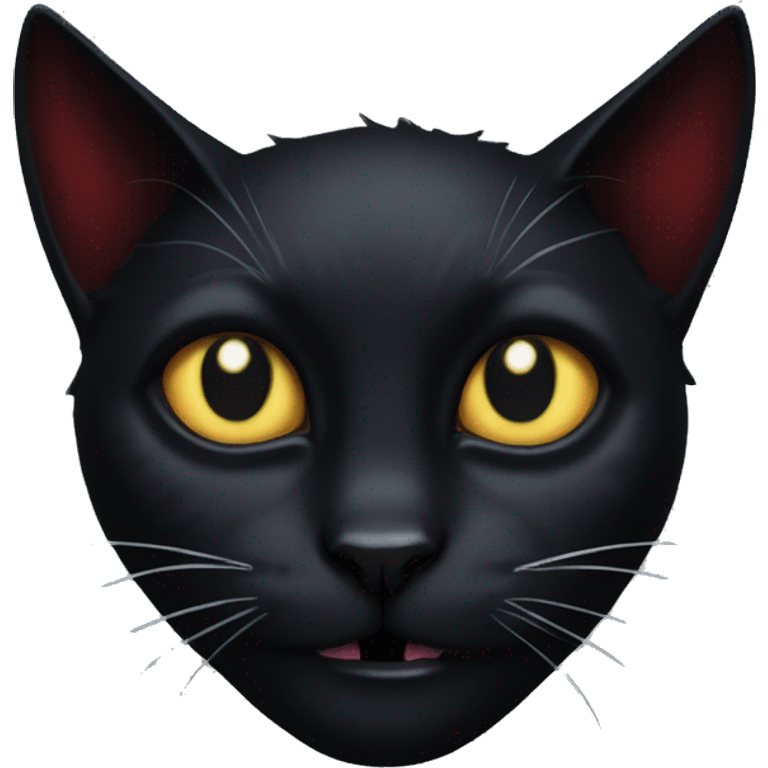 Vampiric black cat emoji