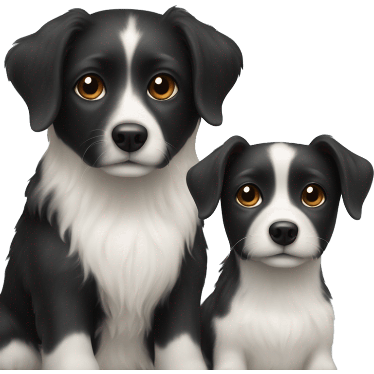 small black dog and small white dog with light brown spots emoji