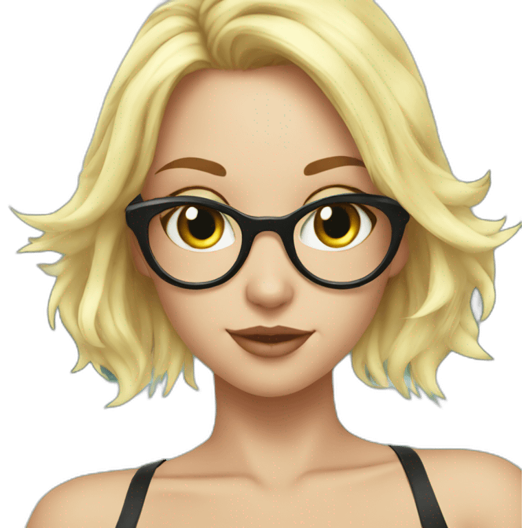 hot catgirl blonde swim emoji