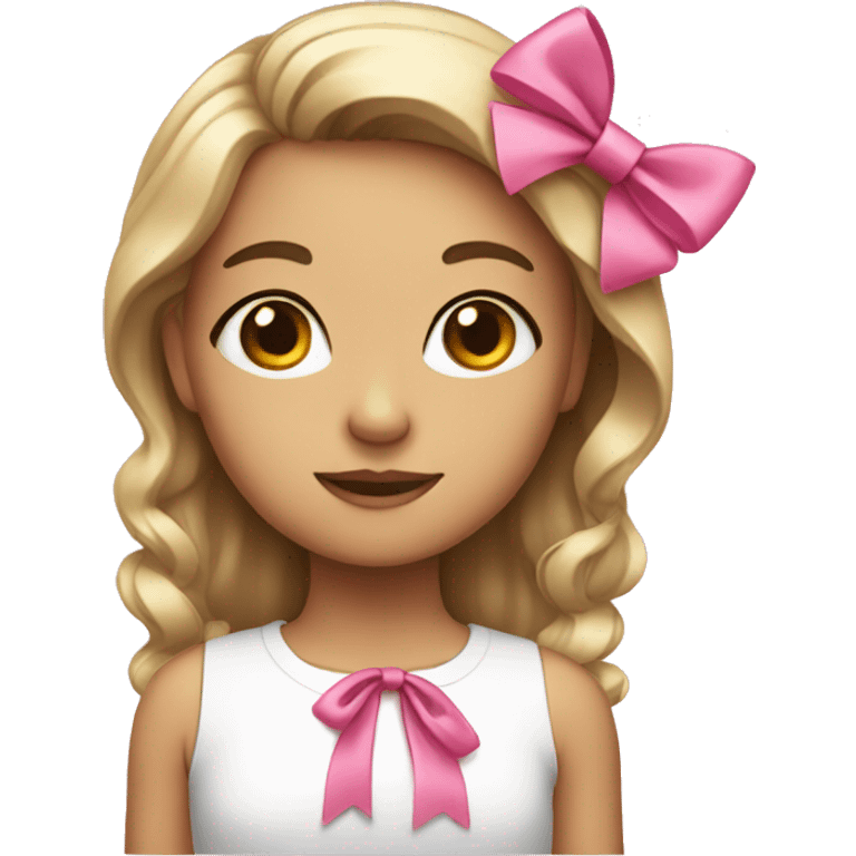 Girl with pink bow emoji