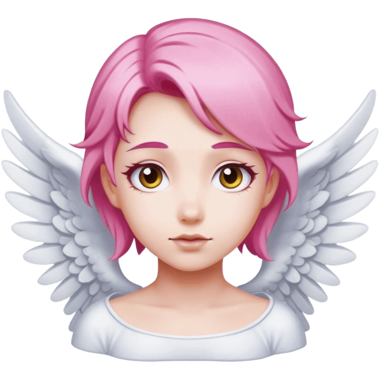 pink hair angel with White wing emoji