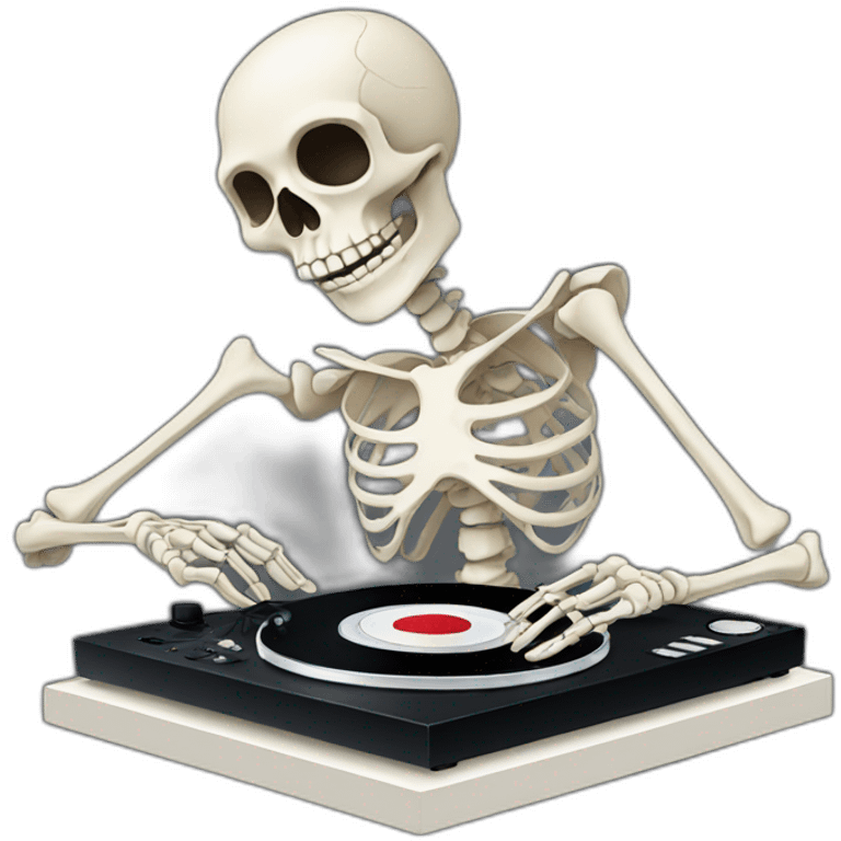 skeleton on turntables emoji