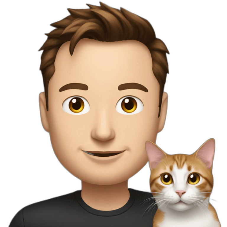 elon musk engaged with a cat emoji