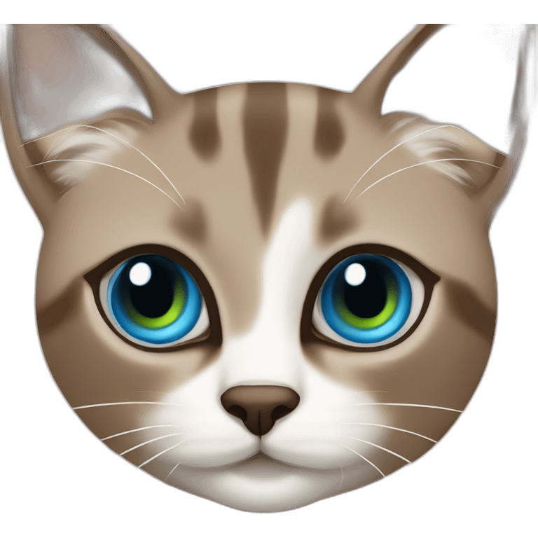 blue eyes brown siamois cat with mojito emoji