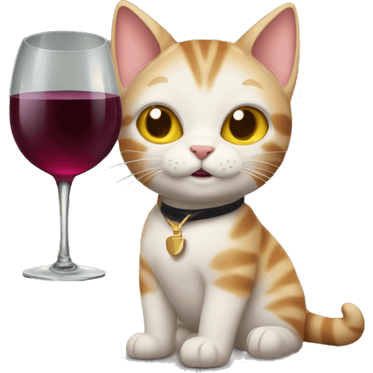 cat with wine  glass emoji