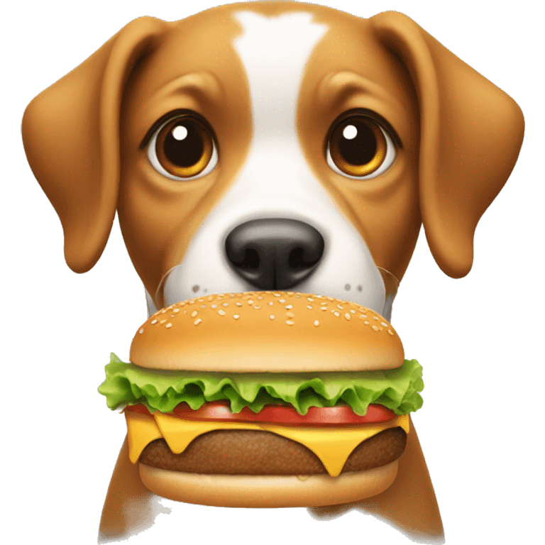 dog holding burger  emoji