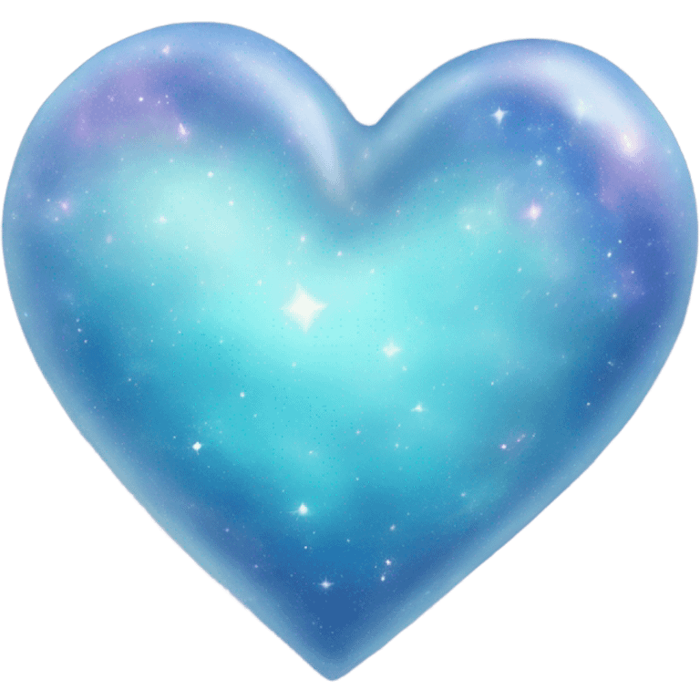 Shiny pastel blue galaxy heart emoji