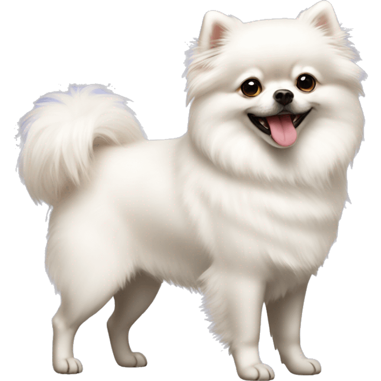 Cute white Pomeranian shpitz emoji