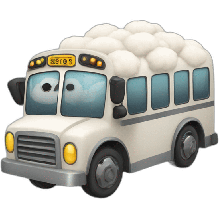 Sheep drive a bus emoji