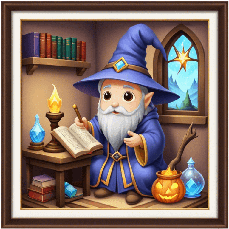 Cozy wizard’s study emoji